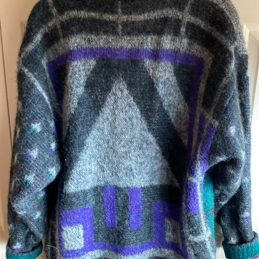 Falcon Italian Design Wool Mohair Blend Heavy Knit Pockets Cardigan/Coat